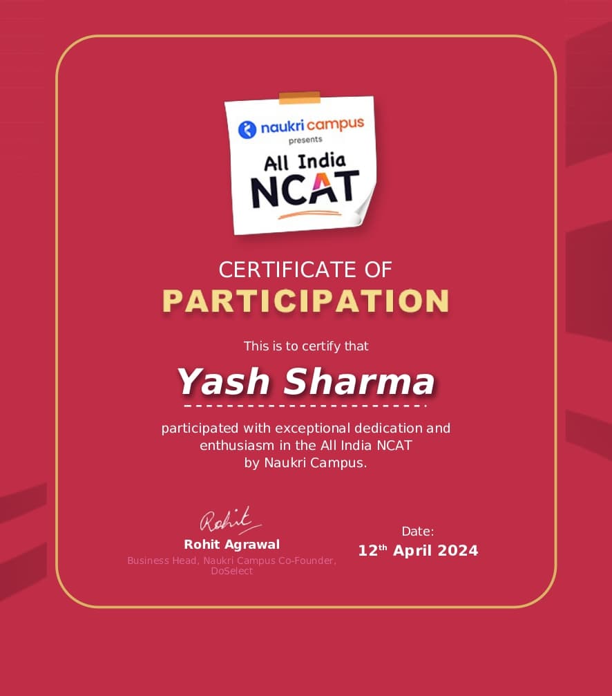 All India NCAT (Naukri Campus)